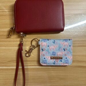 Red Faux Wallet and Pig Print Floral wallet